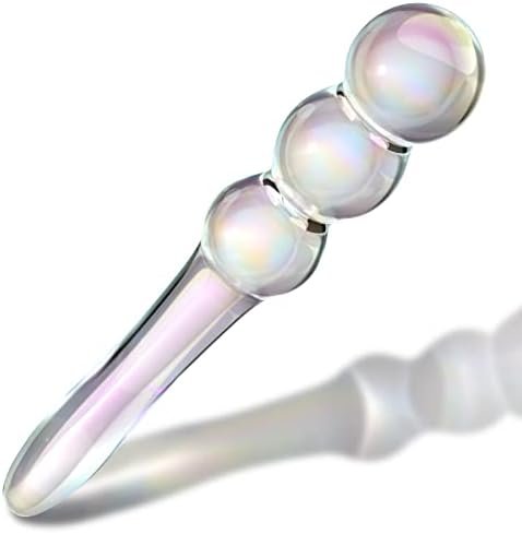 Glass Dildo G-Spot Wand Anal Beads Butt Plug Colorful Dual Ended P-Spot Stimulator Fetish Prostate Massager Masturbation Sex Toy For Men Women Tjijp