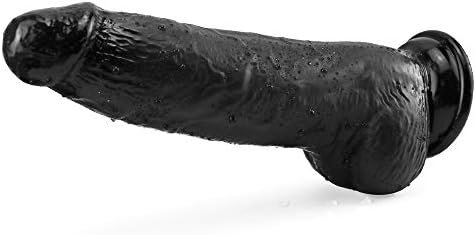Cwamen Small Glans Big Thick Dildo 8.26 Inch With Strong Suction Cup, Huge Realistic Dildo For Anal Play, Fake Penis Adult Sex Toy For Vagina Anal Stimulate G-Spot Stimulating Quick Orgasm (Black) - Image 2