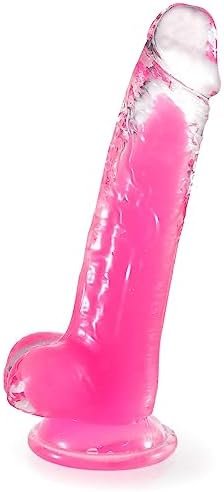 Pink Dildo,7.6 In Glow In The Dark Dildo With Strong Suction Cup For For Men Women
