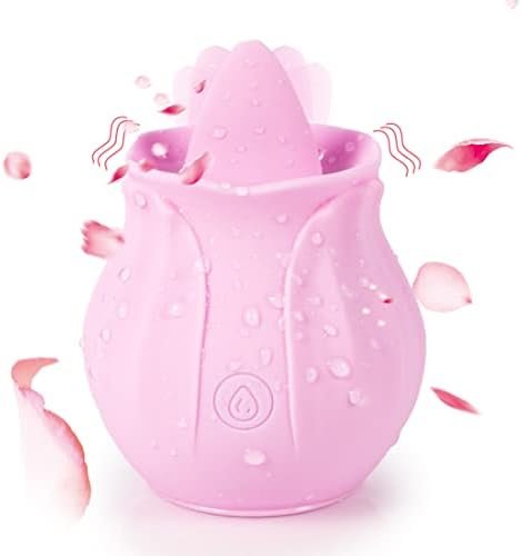 Rose Sex Toy Vibrator For Women,Clitoral Stimulator Tongue Licking Clitoral Vibrator With 10 Modes For Clitoris Stimulation,Adult Sex Toys For Women Couples-Pink