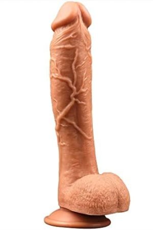 Leqc Realistic Dildo, 10 Inch Dual-Density Silicone Huge Penis With Strong Suction Cup For Hands-Free Play Flexible Dong For Vaginal G-Spot And Anal Masturbation