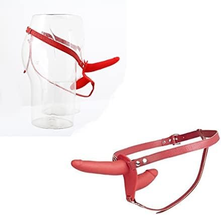 Wear Leather Pants False Penis Strap-On Dildos. Jj Anal Plug Dildos G-Spot Vagina Stimulator Training Thrusting Orgasm Tease Masturbator Gay Sex Toy For Women Female Men Male Unisex (Red)