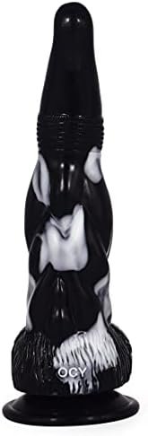 Soft Irregular Multi Colored Suction Anal Dildo Plug For Women Men Gift For Lover (Black+White) - Image 2