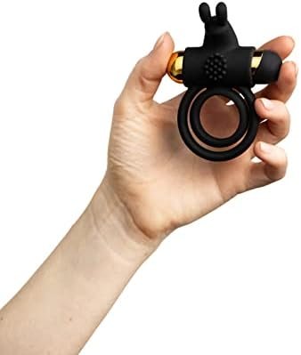 Share Satisfaction Castor - Vibrating Ring With 10 Vibration Modes, Double Rings, Bullet Vibrator And Textured Stimulation Pad, Waterproof, Usb Rechargeable – Black