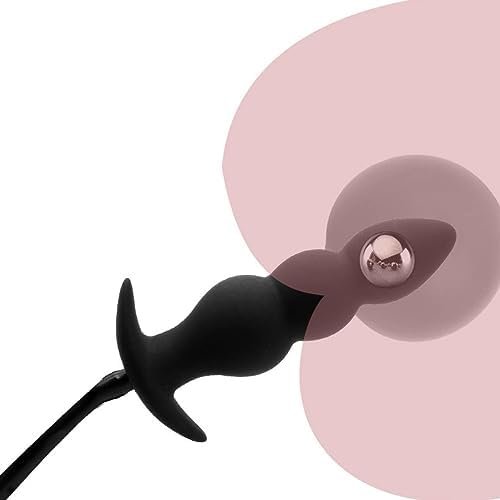 Silicone Inflatable Anal Beads Butt Plug For Adult Male Female And Beginners Sex Toys Vibrating Steel Built-In One Balls(Steel Ball Included) Anal Plug Medical Grade Sex Toys - Image 3