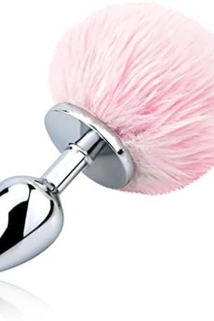 Fst Anal Plug Trainer With Imitation Fluffy Bunny Tail, Stainless Steel Butt Plug Role Play Anal Sex Toys For Men Women Couples