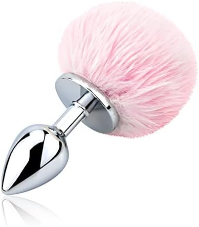 Fst Anal Plug Trainer With Imitation Fluffy Bunny Tail, Stainless Steel Butt Plug Role Play Anal Sex Toys For Men Women Couples