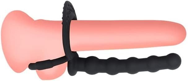 Wearing Silicone Back Court Pull Beads Anal Plug Without Vibration Double-Hole Ring Delay Long-Lasting Lock Fine Ring For Men And Women - Image 3