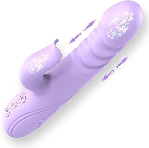 Thrusting Rabbit Vibrator Dildo For Women, Vibrator Clitoral Massage, Avvolg G Spot Clitorals Stimulator, With 10 Vibration Modes And Thrusting Ring Up & Down And Heating Function, Sex Toys For Women