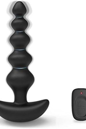 Levett Anal Sex Toy Vibrating Anal Beads Butt Plug -Rechargeable Silicone Anal Vibrator Remote Control 16 Vibration Modes Graduated Design Waterproof Bullet Vibrator For Women Men And Couples