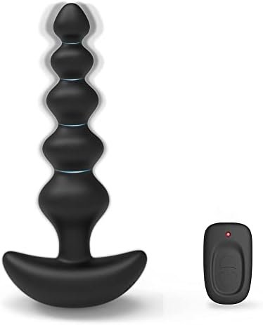 Levett Anal Sex Toy Vibrating Anal Beads Butt Plug -Rechargeable Silicone Anal Vibrator Remote Control 16 Vibration Modes Graduated Design Waterproof Bullet Vibrator For Women Men And Couples