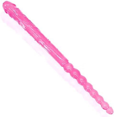 Double Ended Dildo 18.89 Inch Dong Anal Beads With Veins And Glans For Anal Vagina Stimulation Double Side Penis Cock Massager Sex Toy For Lesbian Men Women Flesh Tjijp