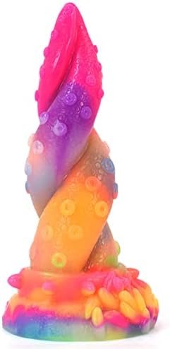 Luminous Tentacle Dragon Dildo 7 Inches Soft Silicone G-Spot Dildos With Suction Cup Anal Dildo Adult Sex Toys For Women