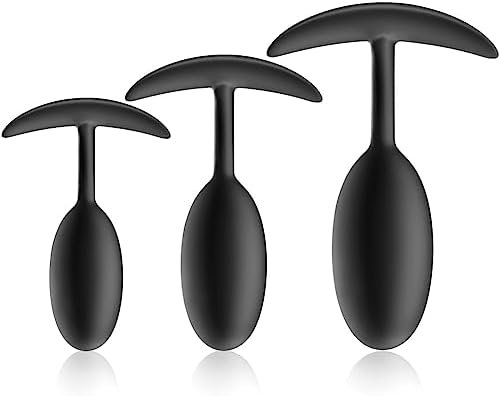 Fst 3Pcs Silicone Anal Butt Plug Trainer Kit With Metal Block Weighted Anal Training Sets Sex Toys Anus Dilator Anal Plug Anal Sex Trainer For Starter Beginner Men Women Prostate Massage Anal Trainer