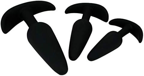 Anal Trainer Anal Plug 3Pcs Silicone Adult Sex Toys, Eastern Delights Anal Sex Toys Kit For Beginner Couples, Black