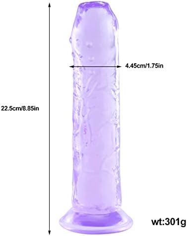 Shkanla G Spot Dildo With Suction Cup For Hands-Free Play, 8.87Inch Realistic Huge Dildos, Ultra-Soft Body-Safe Material Sex Toys For Vagina Anus Intercourse For Women, Couple (Purple) - Image 2