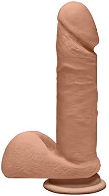 Doc Johnson The D - Perfect D 8 Inch - Ultraskyn - 8" Long And 2" Wide - Strong Suction Cup Base - O-Ring Harness Compatible Dildo - Chocolate