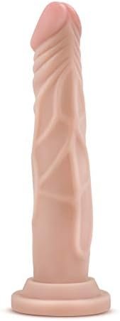 Eden - 7 Inch Realistic 1.35" Slim Dildo - Sturdy Strap On Compatible Suction Cup For Hands Free Play - Great For Pegging - Soft Body Safe Sex Toy For Beginners Women Men Couples - Beige