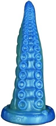 Suction Soft Silicone Made Tentacle Dildo Anal Plug Multi Color Colorful Octopus Fantasy (L)