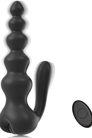 Vibrating Anal Beads Butt Plug, Waterproof Remote Control Beaded Prostate Massager, Graduated Design Anal Sex Toy, Discreet Wearable Anal Vibrator Flexible Silicone 10 Vibration Modes, Men And Women