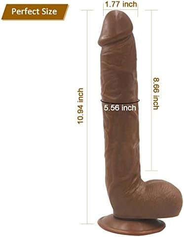 Realistic Dildo Strong Suction Cup, Ultra-Soft Dildos For Hands-Free, Huge Dildo Adult Toy,10 Inch Black - Image 3