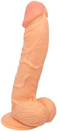 9.6 Inch Realistic Dildo, Body-Safe Material Lifelike Huge Penis With Strong Suction Cup For Hands-Free Play, For Vaginal G-Spot And Anal Play Flesh Color