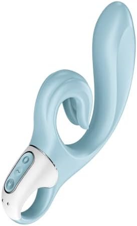 Satisfyer Love Me Rabbit Vibrator - G-Spot And Clitoris Stimulation, Vibrating Dildo With Flexible Shape, Nubbed Clit Stimulator, Adult Sex Toy For Women - Waterproof, Rechargable (Light Blue)