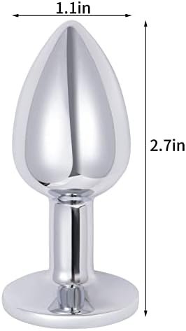 Hmxpls Pink Jeweled Beginners Butt Plug Sex Love Games Personal Massager For Women Men Couples Lover Stainless Steel Anal Plug Sm Anal Stimulation Toy, 50G - Image 2