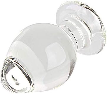 Romi Extra Large Glass Butt Plug 2.3 X 4.13 Inch G-Spot Crystal Anal Plug Bum Plug Heavy Duty Weight Anal Trainer Pleasure Sex Toy