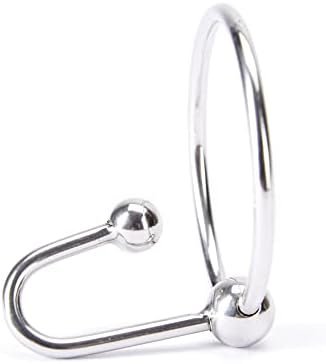 Stainless Steel Penis Cock Rings With Urethral Sounds Ball Male Erotic Penis Ring Adult Supplies (1.57 Inches) - Image 2