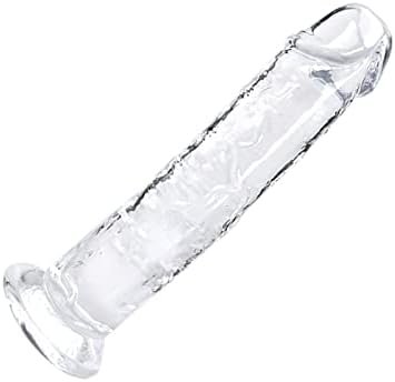 Realistic Dildo,Dildos With Powerful Suction Cup Base Dildo Soft Silicone Beginner Sex Toys For Women Men (6.7") Transparent