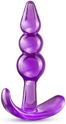 Blush B Yours Triple Beaded See Through Soft Flexible Easy Insertion Comfortable Butt Plug - 3 1/4 Inch Anchor Base Fragrance Free Easy To Clean Adult Toys - Sex Toy For Women Men Couples - Purple - Image 3