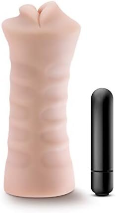 Blush M For Men Angie Easy To Clean Realistic Ribbed Open Ended Masturbator Stroker - One Speed Aaa Battery Powered Waterproof Bullet Vibrating Vibrator Adult Sex Toy For Guys Men Couples - Vanilla - Image 3