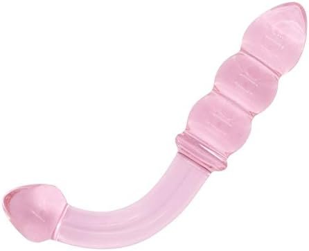 Glass Pleasure Wand, Bent Graduate Crystal Dildo Double Ended Anal Beads Butt Plug For G-Spot Stimulation Sex Factory