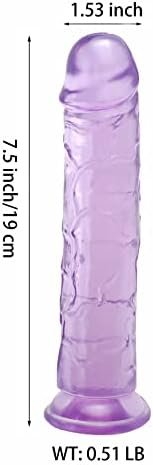 Harness & Strap-On Dildos, 7.5 Inch Jelly Purple G Spot Dildos With Suction Cup Realistic Sex Toys For Female Lesbian - Image 2