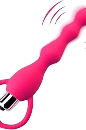 Ousandy Vibrating Anal Beads Butt Plug, Graduated Design Silicone Anal Vibrator Waterproof G-Spot Anal Sex Toy For Men, Women And Couples (Pink)