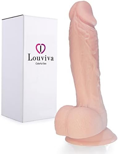 Louviva Dildo Realistic Clear Silicone Suction Cup Women Sex Toy, Adults Sex Toy For Women/Men/Gay (Colorful, 7.6 Inch)