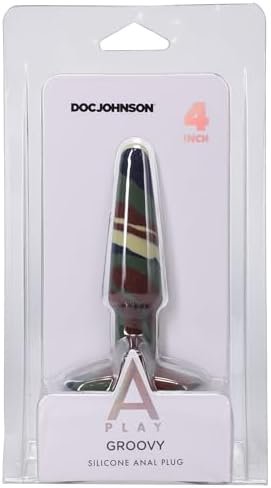 Doc Johnson A-Play - Groovy - Silicone Anal Plug - 4 Inch (0.75 Inches Wide), Camouflage - Image 2