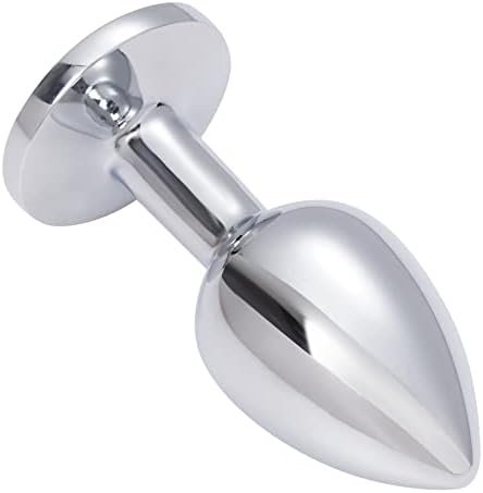 Hmxpls Pink Jeweled Beginners Butt Plug Sex Love Games Personal Massager For Women Men Couples Lover Stainless Steel Anal Plug Sm Anal Stimulation Toy, 50G - Image 3