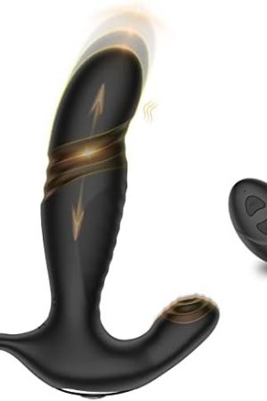 Thrusting Anal Vibrator,Prostate Massager With 10 Vibration 10 Thrusting Modes For Male Pleasure,Remote Controlled Clitoris G Spot Stimulator Adult Sex Toys For Men Women Couples Hands-Free Play