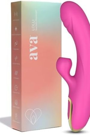 Ava Suction Lolli Dual-Function Vibrator - Sex Toys For All | G Spot Vibrator Personal Massager | Adult Toys For Couples Sex Toys | Women Sex Toy | Clitoral Stimulator | Gifts For Women [Hot Pink]
