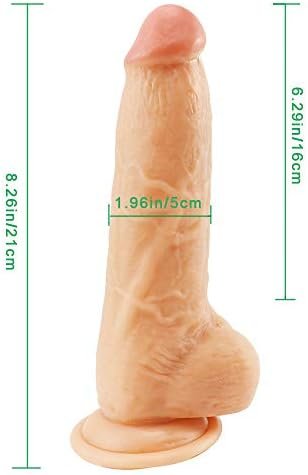 Cwamen Small Glans Big Thick Dildo 8.26 Inch With Strong Suction Cup, Huge Realistic Dildo For Anal Play, Fake Penis Adult Sex Toy For Vagina Anal Stimulate G-Spot Stimulating Quick Orgasm (Brown) - Image 3