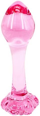 Eastern Delights 4.1 Inches Pink Glass Pleasure Wand, Small Butt Plug For Beginner Starter Anal Sex Play