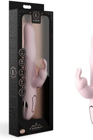 Blush Aurora - 10 Function Rechargeable Gyrating Silicone Vibrator - 3 Rows Of Rotating Beads - Your Clitoris Nestles Between The Soft Vibrating Rabbit Ears - Satin Smooth Texture - Ipx7 Waterproof
