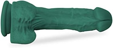 Lickerlish Lucky 6.5" 7-Inch Premium Silicone Dildo With Suction Cup (Hunter Green) - Image 2