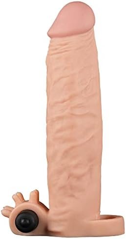 Adult Sex Toy, Vibrating Penis Sleeve Penis Extension Extensions Vibrating Cock Ring Penis Ring Vibrator Penis Pump Enlargement Pumps Hollow Strap On Dildo Strapon Harness (Flesh) - Image 2