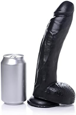 Lynx 10 Inch Dildo With Balls - Black