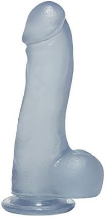 Doc Johnson Crystal Jellies - Master Cock With Balls - 7.5 Inch - 1.75" Wide - Strong Suction Cup Base - O-Ring Harness Compatible Dildo, Purple - Image 3