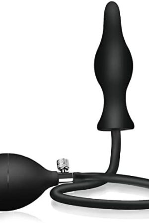 Silicone Expand Inflatable Anal Plug - Body-Safe Medical Grade Waterproof Butt Sex Toy For Male, Female And Beginners (Black Classic Style)