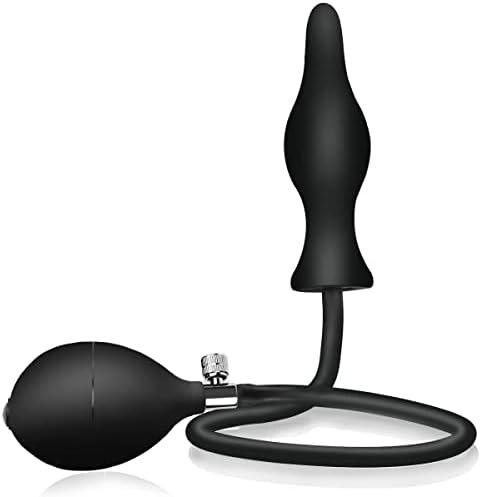 Silicone Expand Inflatable Anal Plug - Body-Safe Medical Grade Waterproof Butt Sex Toy For Male, Female And Beginners (Black Classic Style)